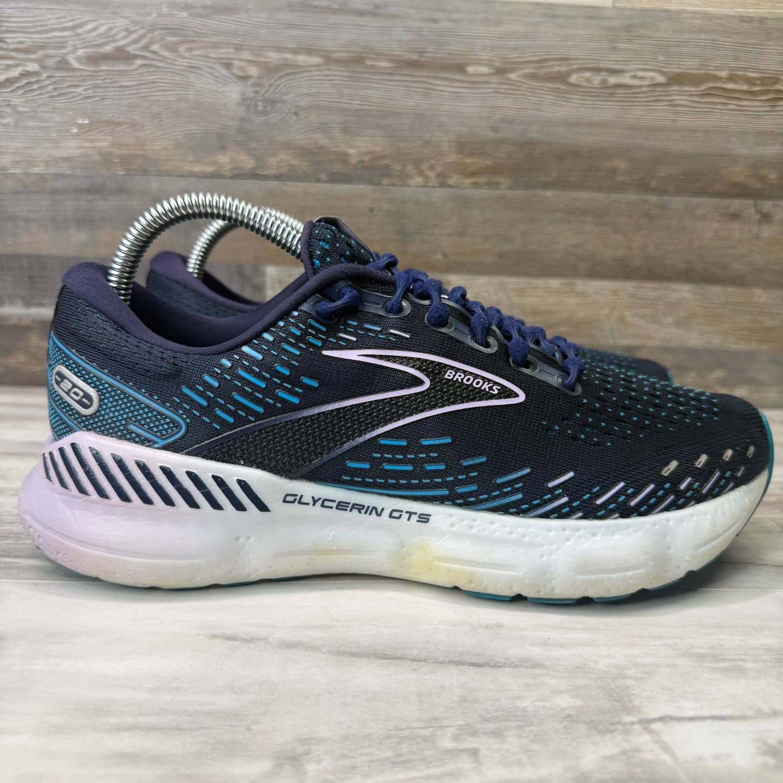 Brooks Glycerin Gts 20 Womens Size 8.5 B Blue Running Shoes Sneakers 1203701b499